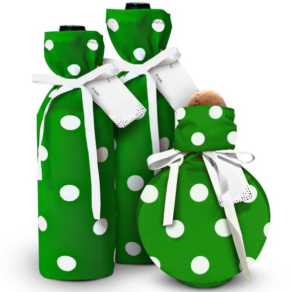 NEW - Wine/Spirit Gift Wrapping Sets - Reusable, incl. gift tag and bow -Set of4 - Picture 1 of 3